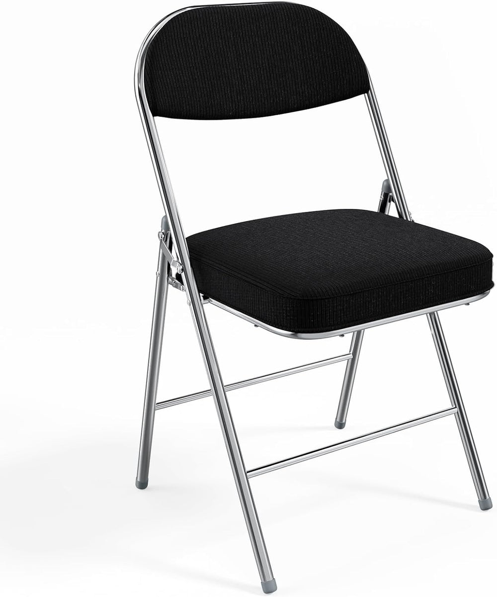 VINGLI Folding Chairs with Padded Seat & Backrest, Metal Frame, Durable C...