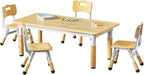 Brelley Kids Table and 4 Chairs Set, Height Adjustable Toddler Table and Chair Set, Graffiti Desktop, Non-Slip Legs, Max 300lbs, Children Multi-Activity Table for Ages 2-8