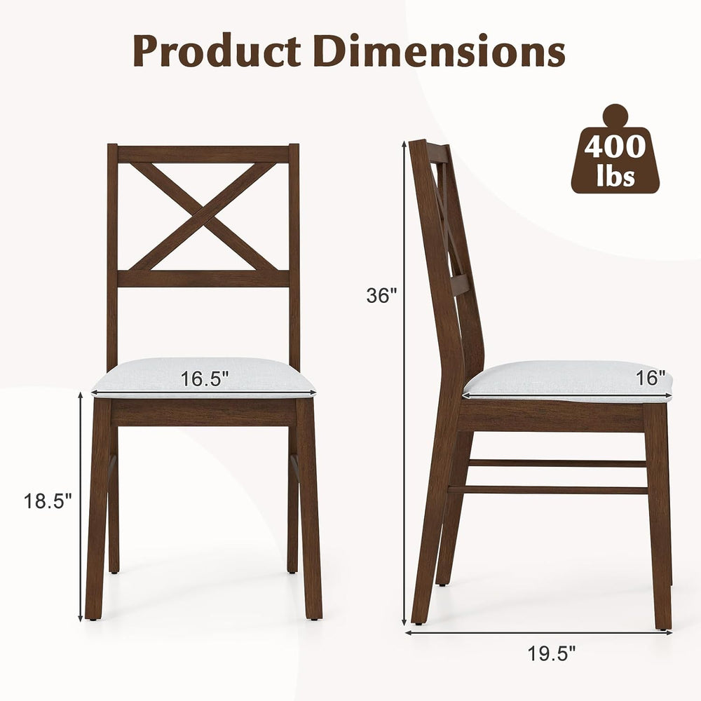 GOFLAME Dining Chairs Set of 4, Upholstered Kitchen Side Chairs with Rubber W...