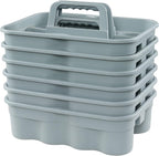 Plastic Cleaning Tote Caddy, Plastic Caddy with Handle, 6 Pack