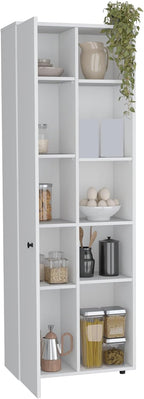 Pantry Storage Cabinet with Five Interior and Exterior Shelves, Kitchen Sideboard Cupboard Furniture,for Kitchen Home