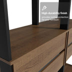 Madesa Kitchen Pantry Storage Rack with 4 Drawers 4 Shelves and 2 Hanging Rods 55" L Modular Multiuse Cabinet for Kitchen Organization - Black/Brown