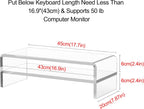 Acrylic Monitor Stand,2 Tiers Computer Monitor Riser(18x8x5.5 inches),Computer Stand/Monitor Riser for Office,School,Home,Laptop Stand Desktop Stand for Keyboard Storage&Printer TV Screen