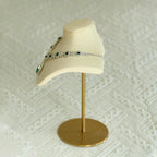 Necklace Display Stand For Selling Velvet Chain Jewelry Bust Holder Organizer With Stainless Steel Stand Jewelry Display