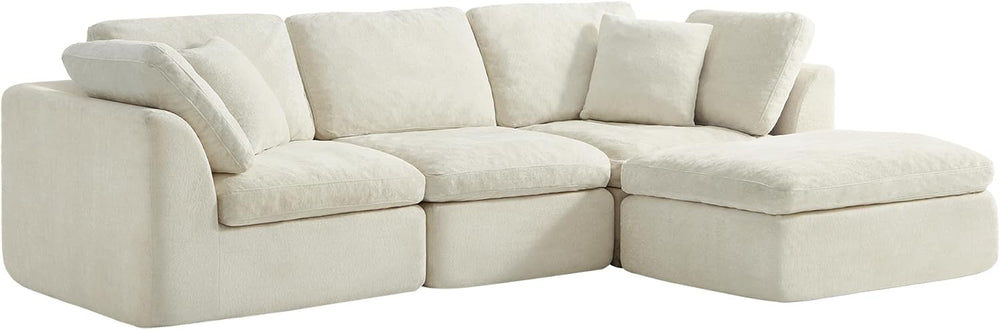 CHITA 108" Cloud Sectional Couches for Living Room, L-Shape Sofa with Ot...