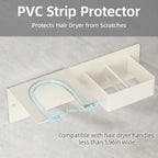 Hair Dryer and Straightener Holder, Upgraded Hair Straightener Holder with Cable Hook, Stainless Steel Universal Hairdryer Holder Wall Mounted Waterproof for Bathroom Space-Saving White PTALSEAW