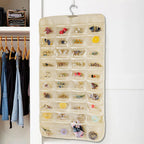 3PCS Hanging Jewelry Organizer with 80 Pocket Double-Sided Jewelry Holder Storage Wall Door Closet Accessories Organizer for Earrings, Necklaces, Rings (Black)