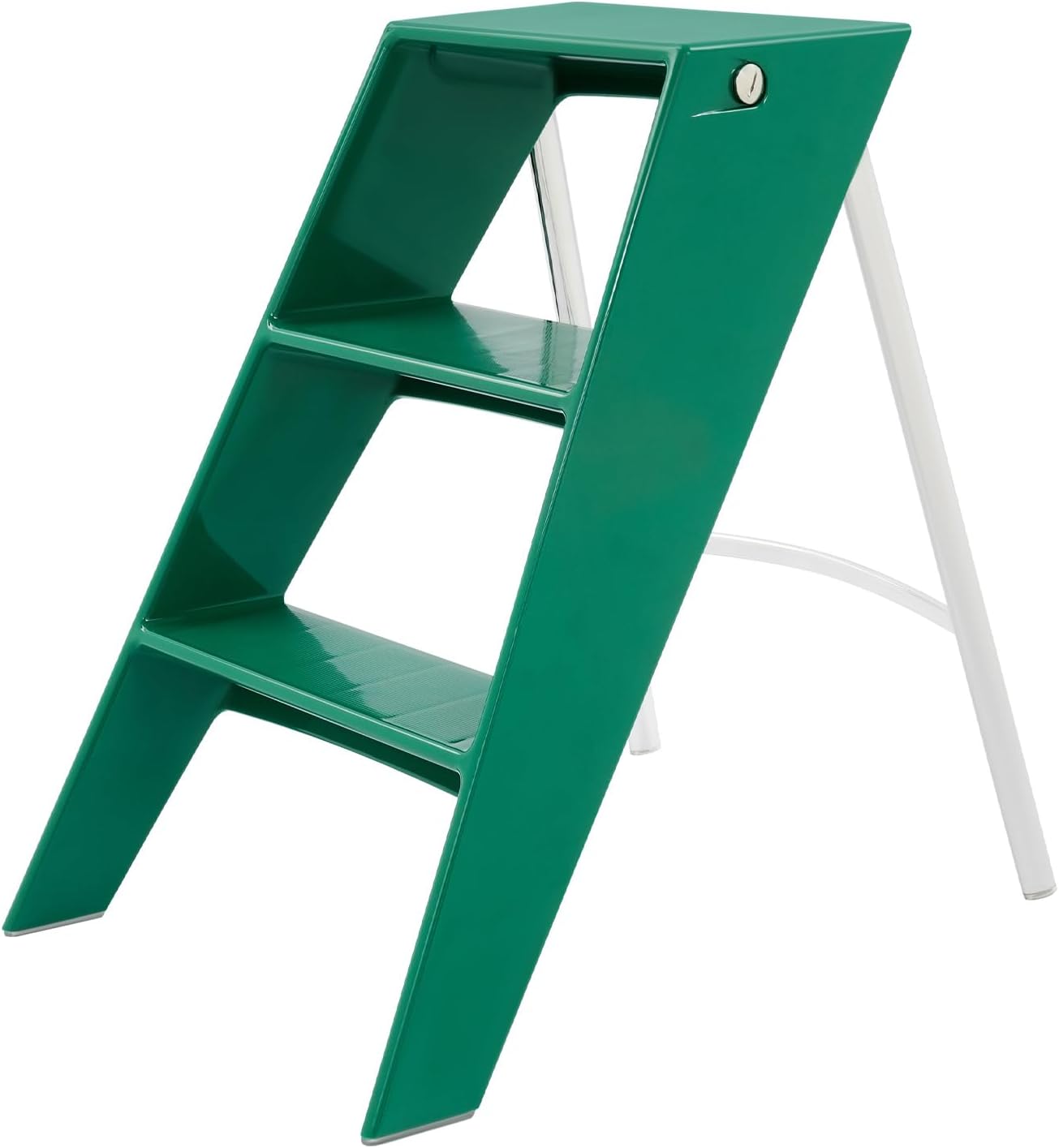 Folding Step Stool Ladder,3 Step Decorative Ladder Shelf,Portable Foldable Ladders for Living Room,Kitchen,Green