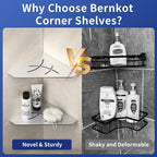 Corner Shower Shelf 10" Brushed 304 Stainless Steel Pentagonal Corner Shelves Recessed Bathroom Shower Shelf 2 Pack, No Drilling Needed