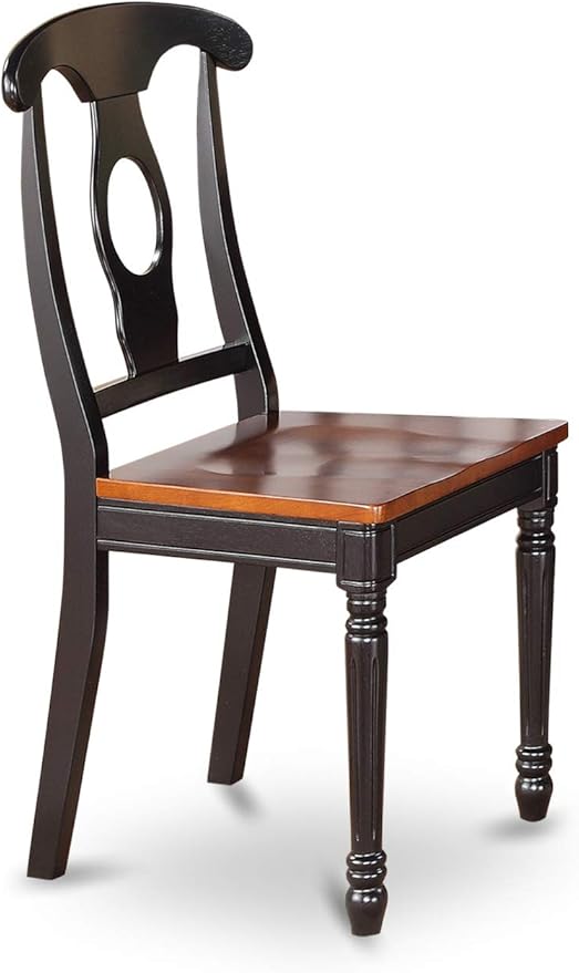 East West Furniture PLKE9-BCH-W 9 Piece Dining Table Set Includes an Oval Dining Room Table with Butterfly Leaf and 8 Wood Seat Chairs, 42x78 Inch, Black & Cherry