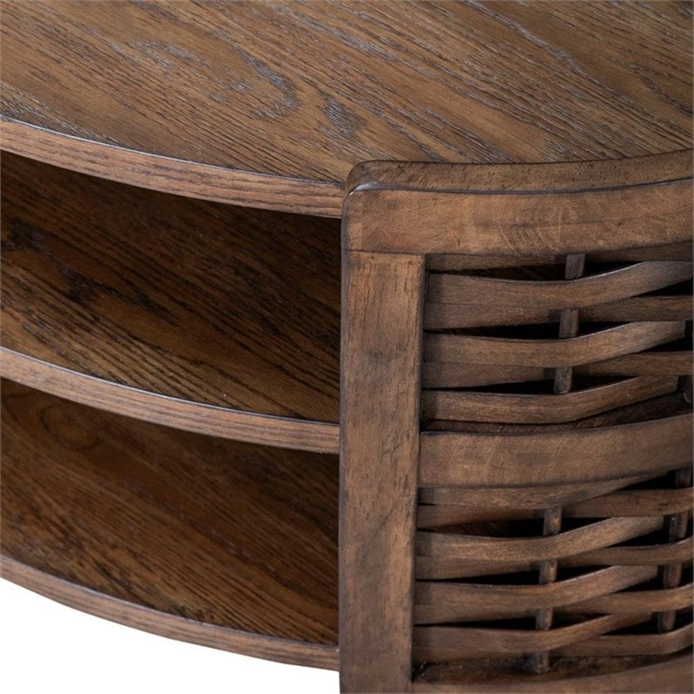 Pemberly Row 3 Piece Living Room Table Set, Rubberwood and Oak Veneer, Coffee...