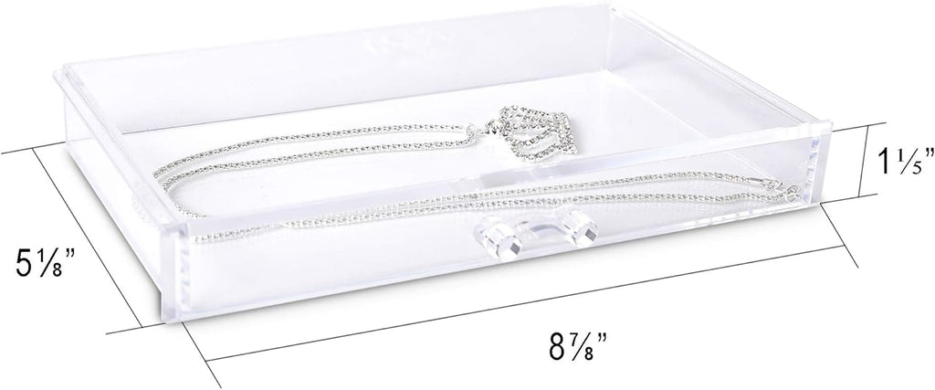Frebeauty Extra Large Acrylic Jewelry Box for Women 5 Layers Clear Jewelry Organizer Velvet Earring Box with 5 Drawers Rings Display Case Necklaces Holder Tray for Women Girls(Blackish Green)