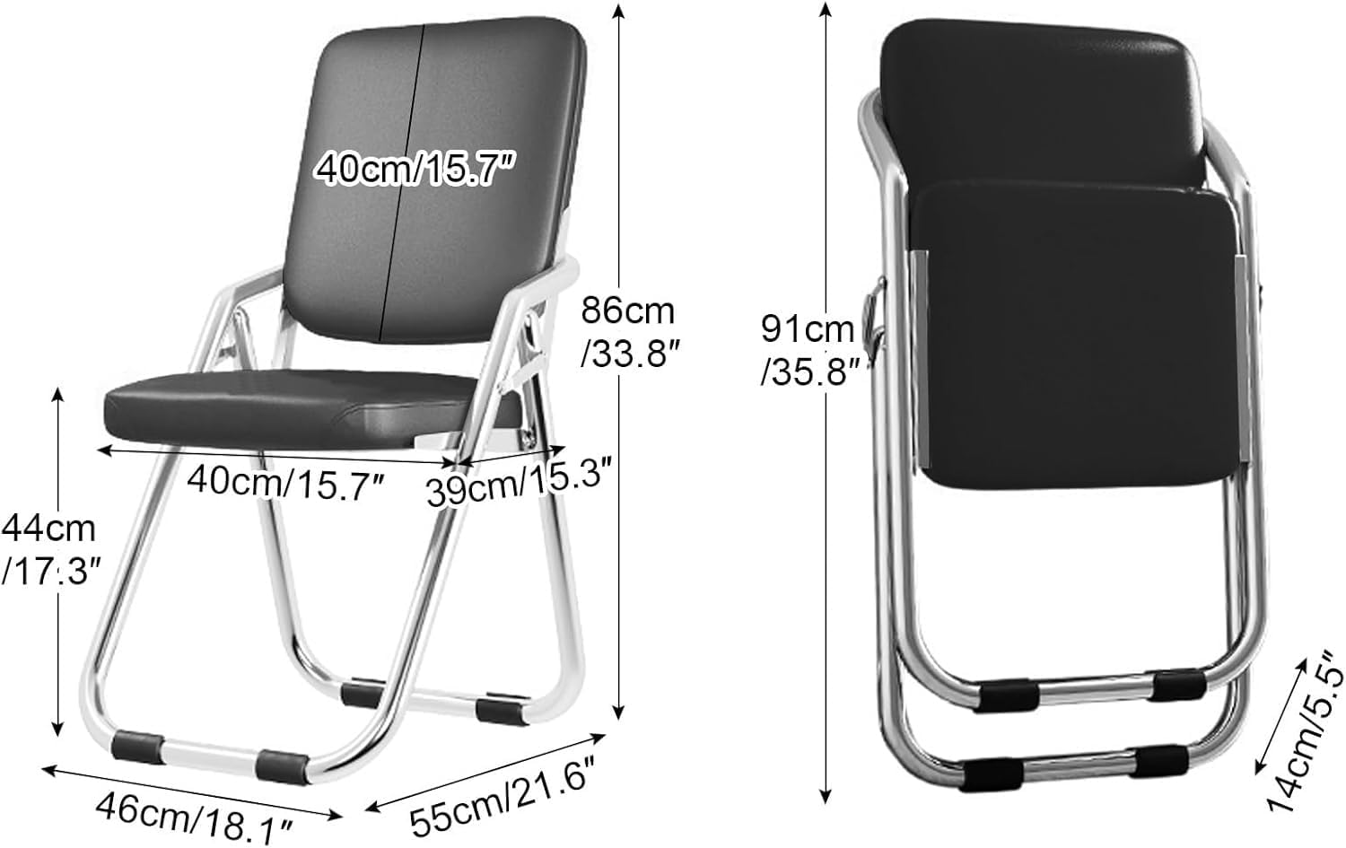 Folding Chairs with Padded Seats for Outdoor & Indoor, Portable Stackable Commercial Seat(Green)