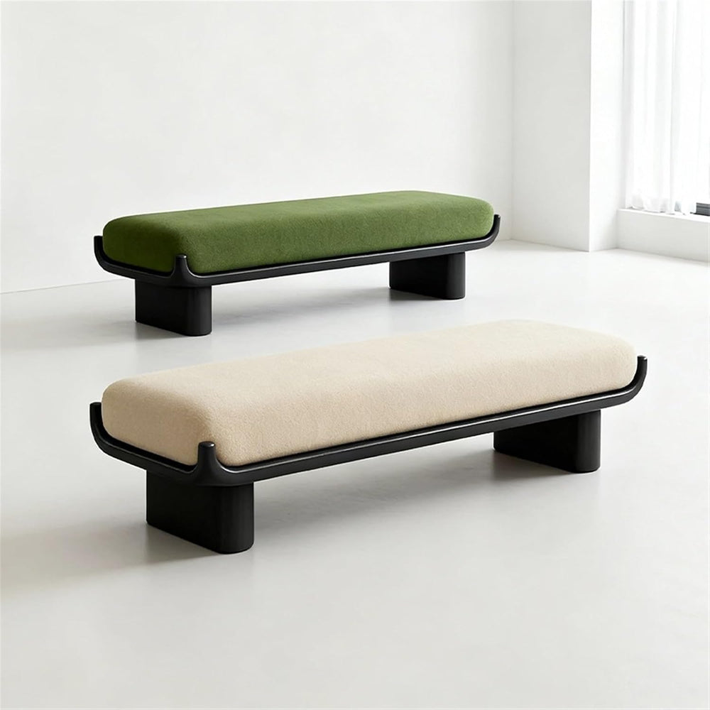 Modern Fabric Long Shoe Changing Bench for Walk-in Closet Living Room Home Us...