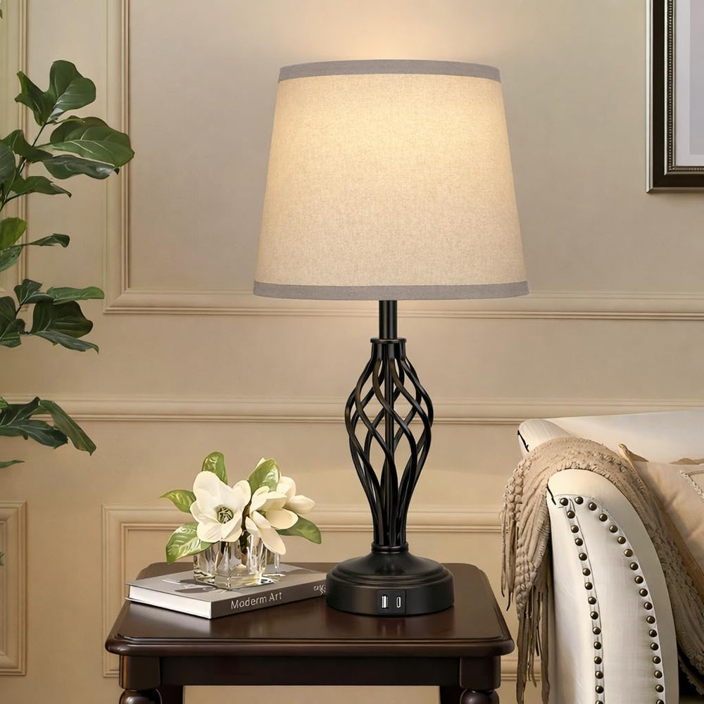 Ruiever Touch Table Lamps Set of 2, nightstand lamp with USB Ports Bedside 3 ...