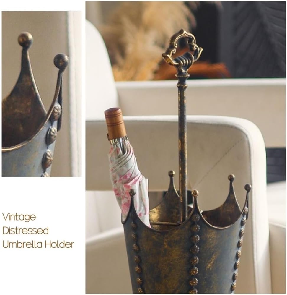 Vintage Metal Umbrella Holder, Retro Freestanding Cane Holder | Creative Umbrella Shape Home Decor, Multifunctional Umbrella Stand for Home and Commercial Spaces