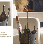 Vintage Metal Umbrella Holder, Retro Freestanding Cane Holder | Creative Umbrella Shape Home Decor, Multifunctional Umbrella Stand for Home and Commercial Spaces