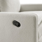 Oxford Baby Uptown Upholstered Glider Recliner Rocking Chair 360° Swivel for Nursery and Living Room - Boucle White