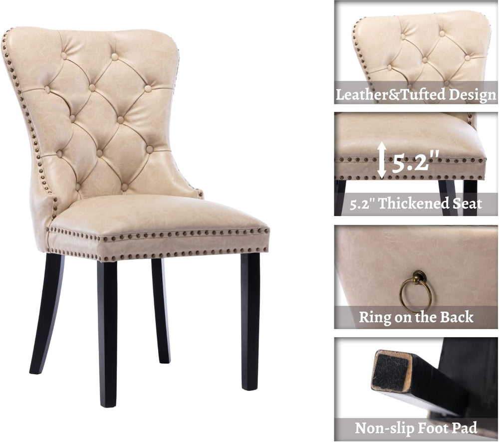 EALSON Modern Dining Chairs Set of 8 Mid Century Leather Dining Room Chairs w...