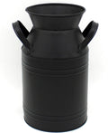 CVHOMEDECO. Farmhouse Galvanized Metal Milk Can, Old Rustic Primitives Jug Vase for Home and Garden Décor. Black