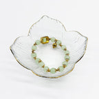 Flower Small Ring Dish, Glass Jewelry Tray for Women, Room Decor Jewelry Plate, Trinket Dish, Engagement Ring Holder, Bathroom Nightstand Ring Bowl for Earrings, Gifts, Key Dish