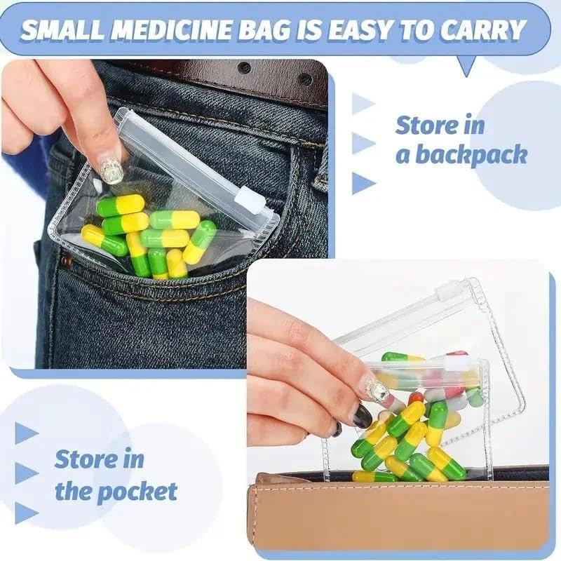 1Set 20Pcs Jewelry Storage Rolls Reusable Zipper Bags for Accessories Travel Essentials Pill Organizer Multifunctional Organizer Kit