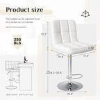 DUMOS Bar Stools Set of 4, 24 inch Counter Height Bar Stools, Upholstered Modern Kitchen Barstools with Metal Base, PU Leather Saddle Stools for Kitchen Island, White