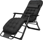 Recliner Lounge Chair Steel Tube Leisure Folding Portable 5-Level Adjustable for Office Outdoor Lawn Patio(A+Thicken Cotton Pad)