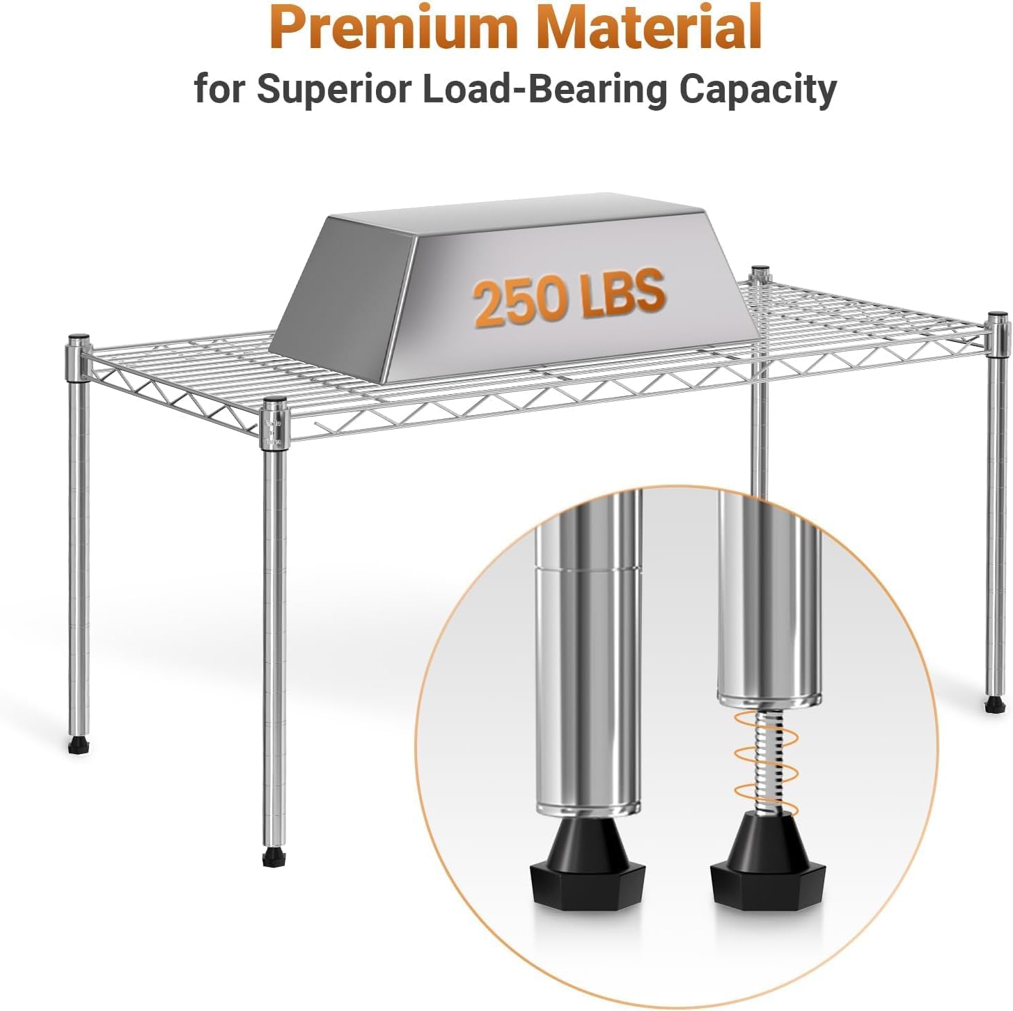 Simple Deluxe 1-Tier Shelving Unit, 29.92" W x 13.78" D x 14.96" H Steel Organizer Wire Rack, Chrome, 2 Pack