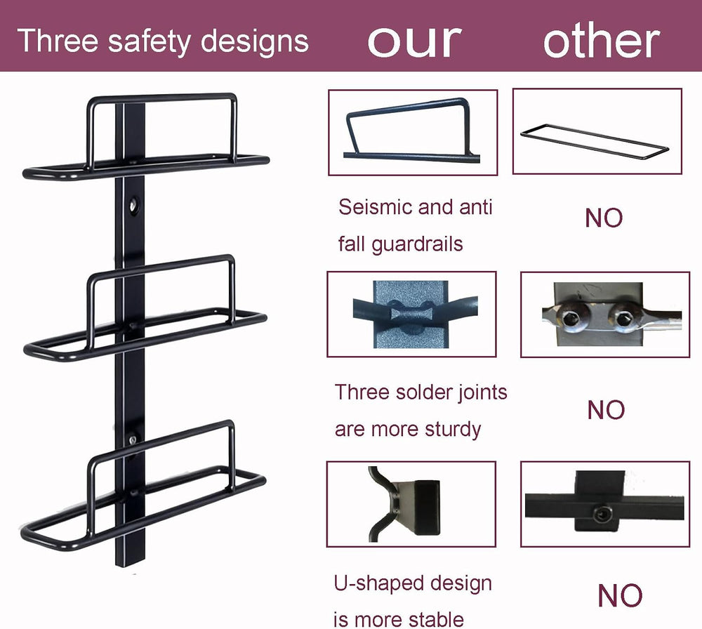 Wall Mount Wine Rack – 12 Bottles – Wine Bottle Holder for Wall | Black Metal...