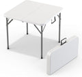 Our Modern Space 34" Square Foldable Table with Built in Handle & Steel Legs | Heavy Duty Portable | Perfect for Party, Dining, Wedding, Events, Picnic Indoor, Outdoor, Camping, Utility, Temporary