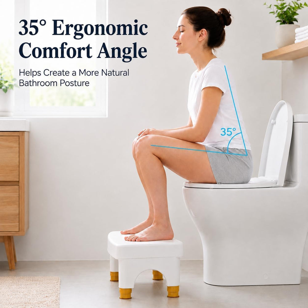 LGURT Height Adjustable Toilet Stool 6–9", Squatting Posture for Adults