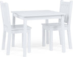 Humble Crew Kids Table and Chair Set, Toddler Activity Table with 2 Chairs for Play, Crafts, Snacks & Learning, Wooden Kids Furniture for Playroom & Bedroom, White