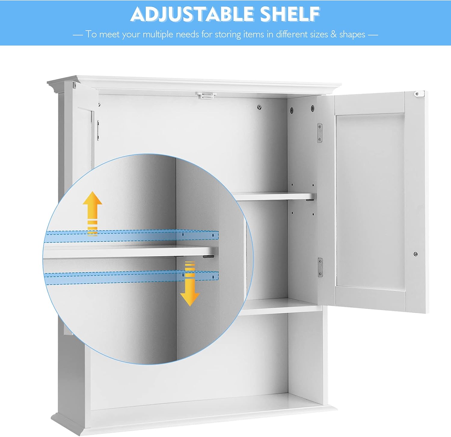 Tangkula Bathroom Wall Cabinet, Wooden Hanging Storage with Doors & Shelves, Multipurpose Wall Mounted Bathroom Medicine Cabinet for Kitchen Living Room