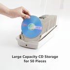 CD/BD/DVD Storage Box with Moisture Protection, Lockable - Holds 50 CDs, Great for Home and Office Use - 9.6'' x 5.5'' x 5.2,Grey