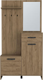 Farmhouse Tall Mirrored Cabinet with Hangers, Console Table for Entryway Living Room,for Kitchen Home