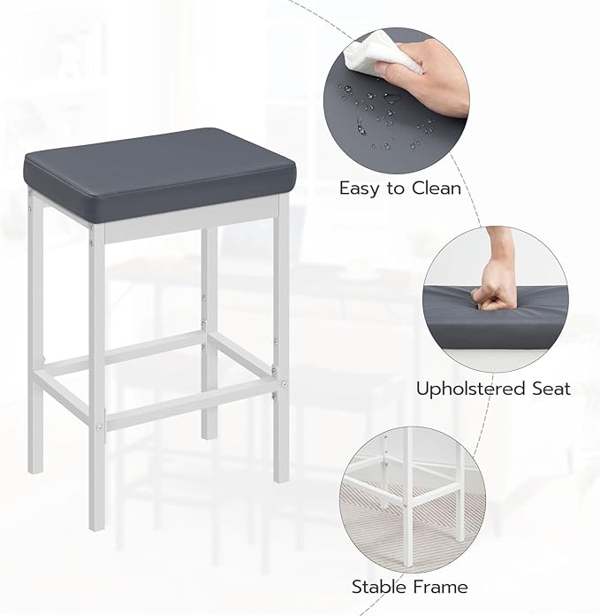 HOOBRO Bar Stools, 24.8-Inch Height Stools, Breakfast Bar Stools, Kitchen Bar...