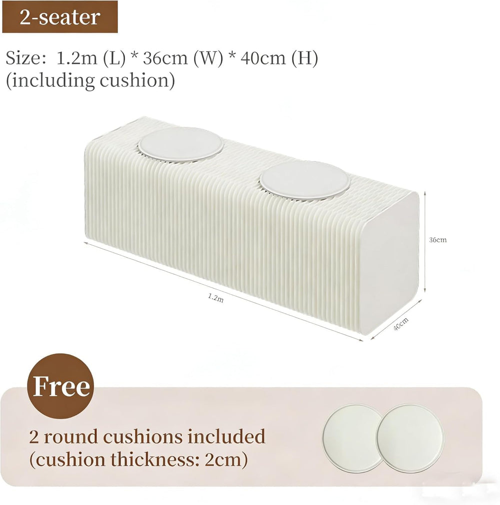 Foldable Paper Stool with 2 PU Cushion, 3.9ft Accordion Paper Stool Folding C...