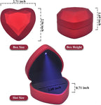 LED Lighted Ring Box, Heart Shaped Red Engagement Ring Case | Perfect for Wedding, Proposal, Anniversary, Ceremony, and Gift Giving, Light Up Every Sparkle, Protect The Jewelry