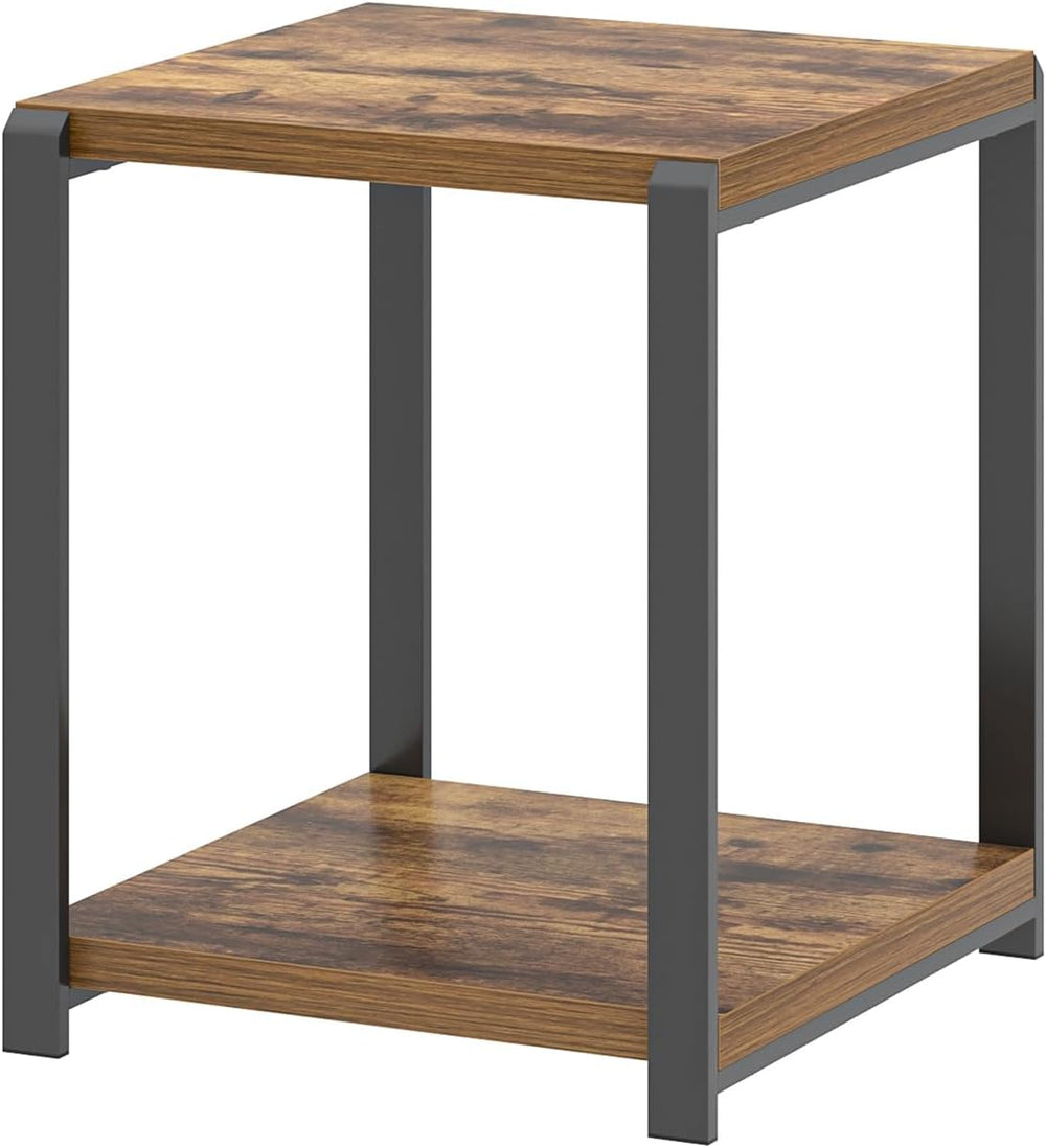 EXCEFUR End Table with Storage Shelf, Modern Side Table for Living Room, Wood...