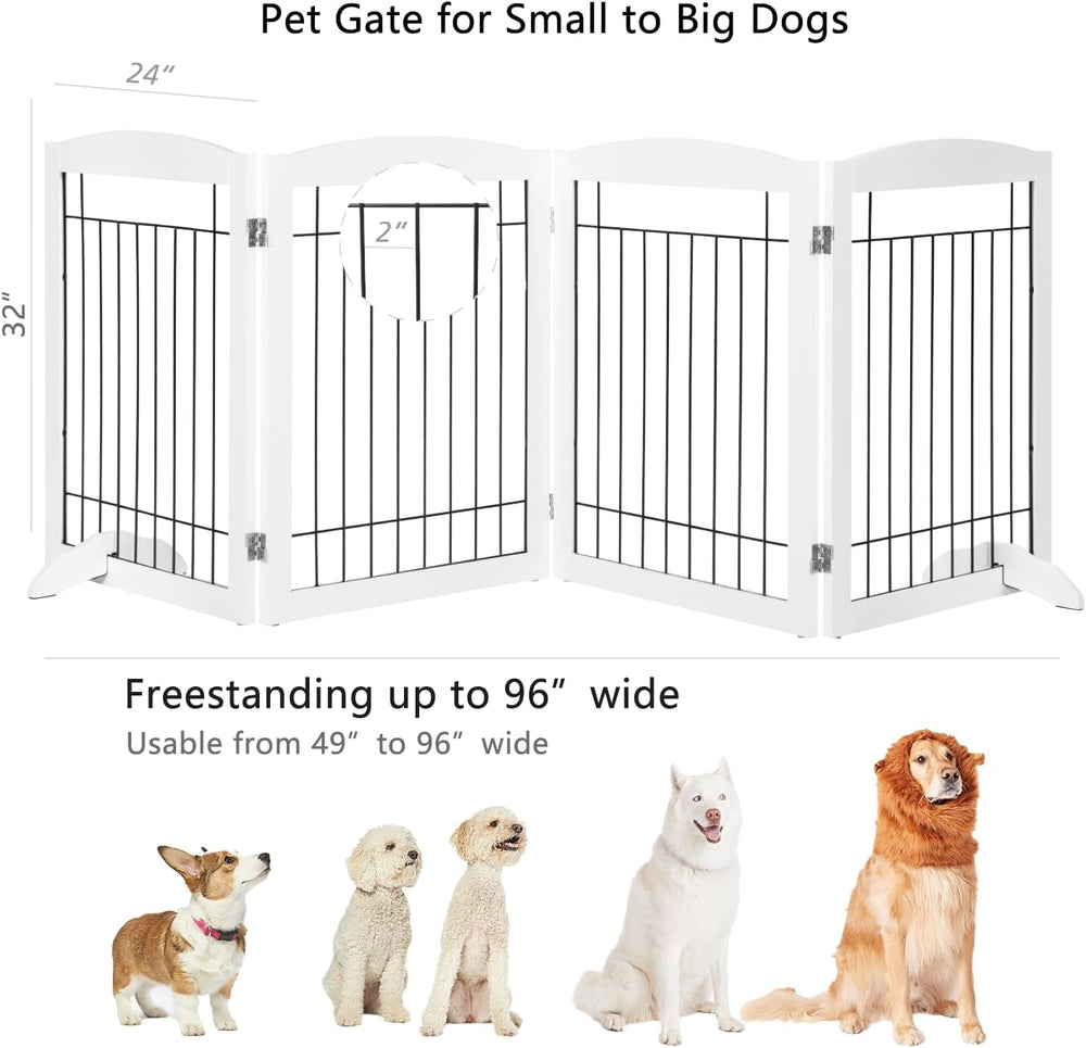 PAWLAND Extra Wide Dog gate for The House, Doorway, Stairs, Dog Fences Indoor...