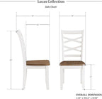 Lexicon Dining Table Set for 6 with Chairs, Wood 7 Piece Farmhouse Dining Room Table and Chairs Set of 6, Cross Back, Easy Assembly Seater for Indoor Home, Dinner, Kitchen, Cherry/White