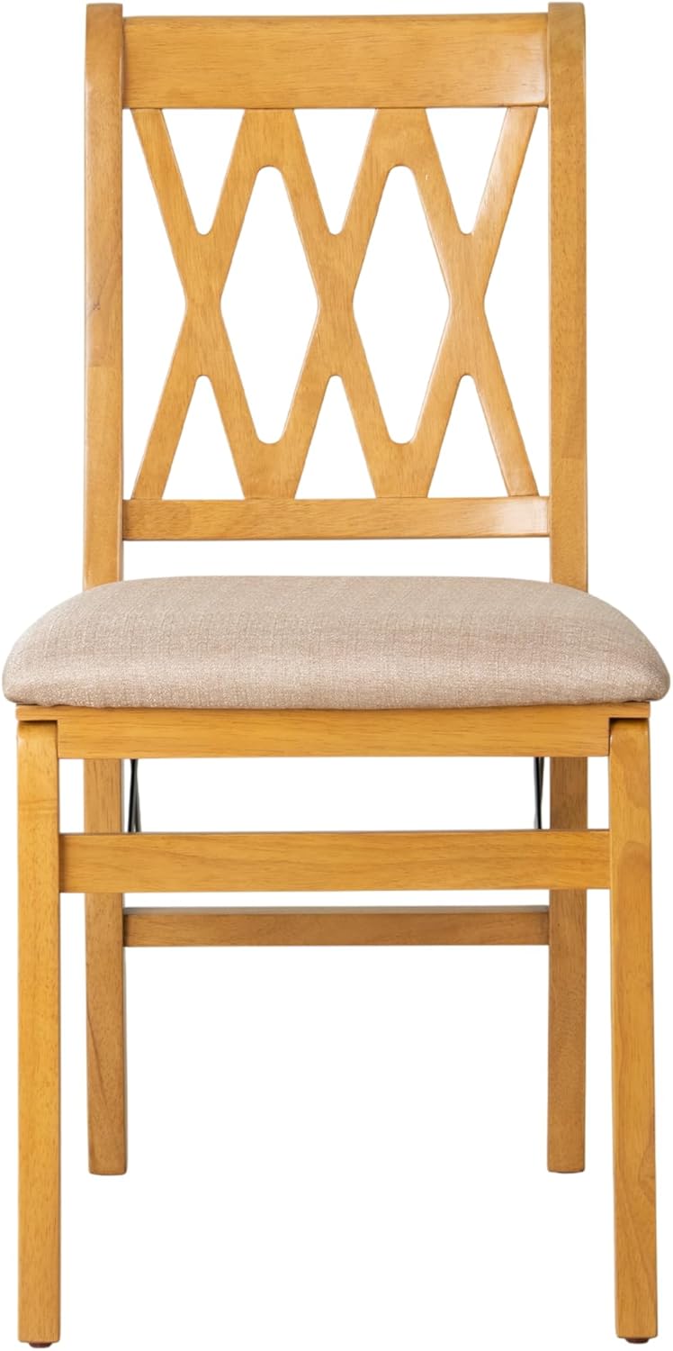 East West Furniture - PNC-OAK-03, A Solid Wood Plano Folding Dining Room Chai...