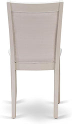East West Furniture V077MZ001-5 5 Piece Kitchen Table Set for 4 Includes a Rectangle Dining Room Table with V-Legs and 4 Cream Linen Fabric Parsons Dining Chairs, 40x72 Inch, Multi-Color