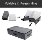 AMJ 29.5"*15"*7", Rigid Under Bed Garment Storage Bins, Folding & Washable, Soft Zip Lid, Black Gray