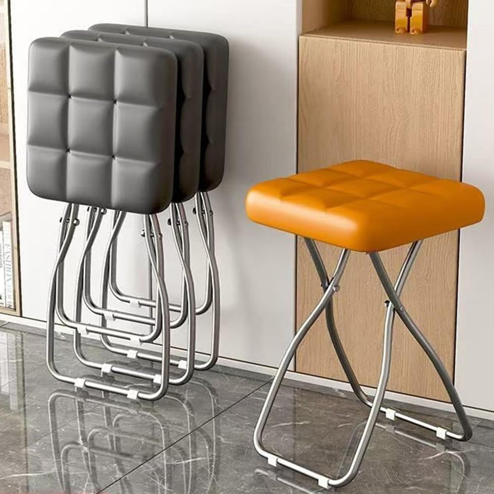 18 Inch Folding Stool, Portable Cushioned Padded Indoor Counter Bar Stools, M...