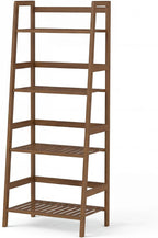 COSTWAY 4-Tier Ladder Shelf, Bamboo Plant Stand Rack, Freestanding Bookshelf, Multifunctional Storage Shelves, Flower Stand Rack Holder for Garden, Balcony, Living Room, Bedroom (Brown)