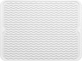 Silicone Dish Drying Mat for Multiple Usage,Easy clean,Eco-friendly,Heat-resistant Silicone Mat for Kitchen Counter or Sink,Refrigerator or drawer liner White L 16 inches x 12 inches