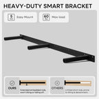 Homeforia White Floating Shelves 42 inch, High End Solid Real Wood 42inch Floating Shelf for Wall Mounted, White Wooden 42in Long Floating Shelves, Heavy Duty Bracket, 42 X 6.5 X 1.75 inches, Set of 3