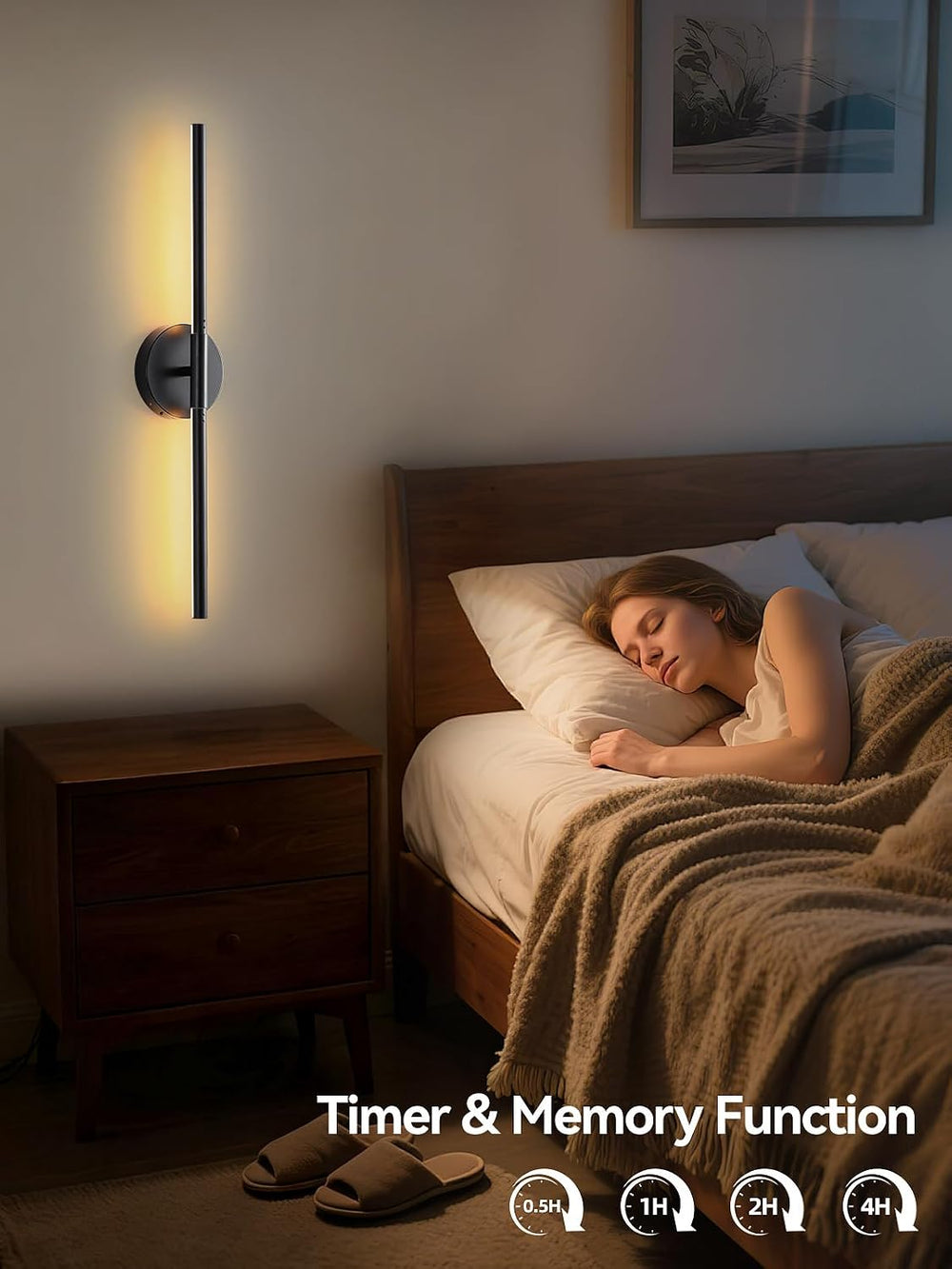 Battery Operated Wall Sconces Set of 2, Remote & Touch Control